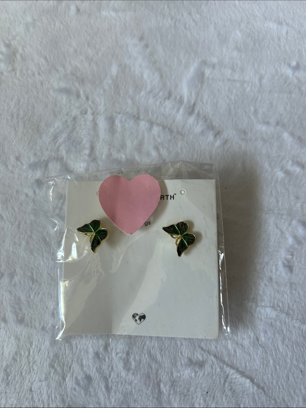 Gold-Tone Green Leaf Stud Earrings - Women Accessories